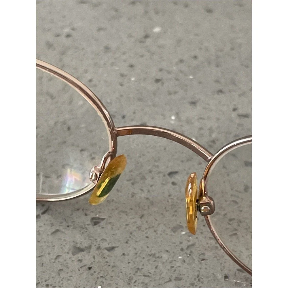 GUESS EYEGLASSES FRAMES ONLY BRN 47-20 140 gold round full rim
